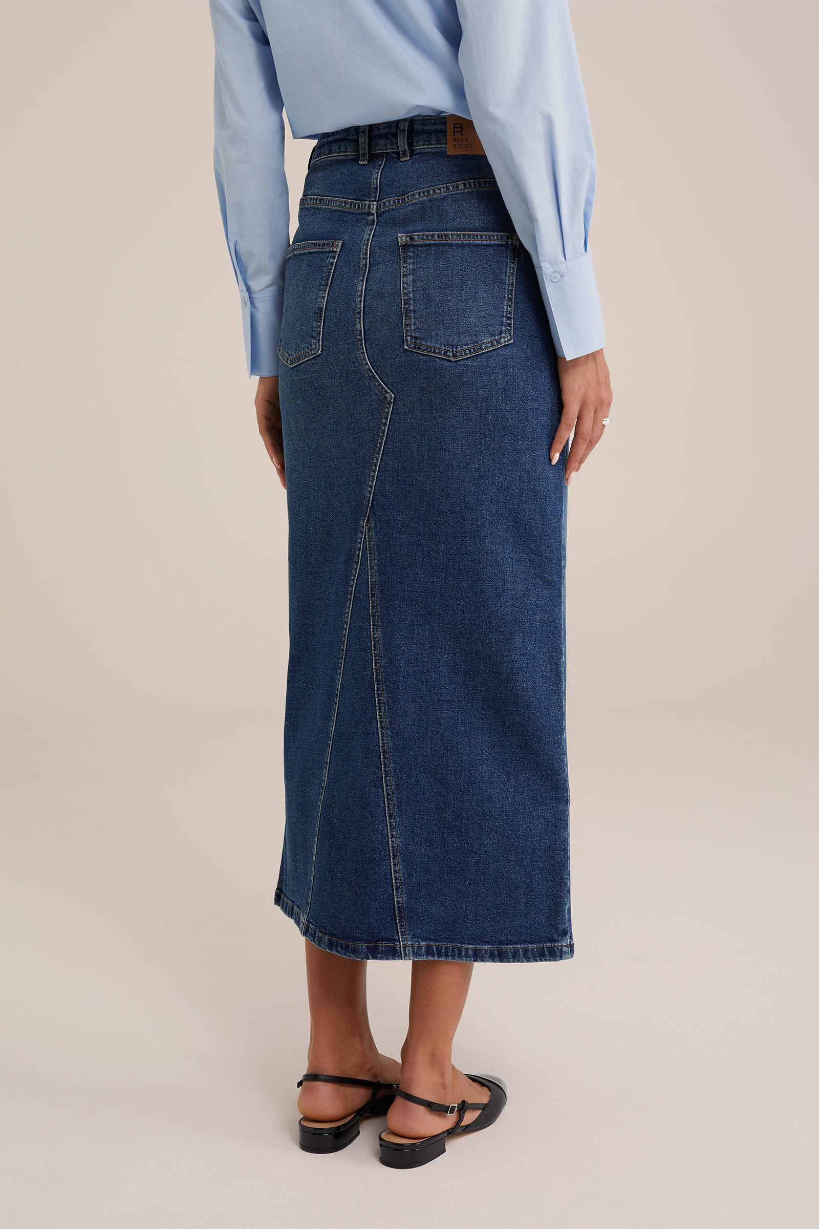 high rise denim rok Blue Ridge Donkerblauw