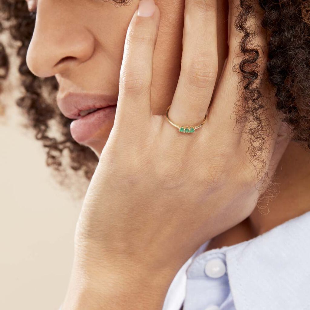Bague Richie Or Jaune Emaraude