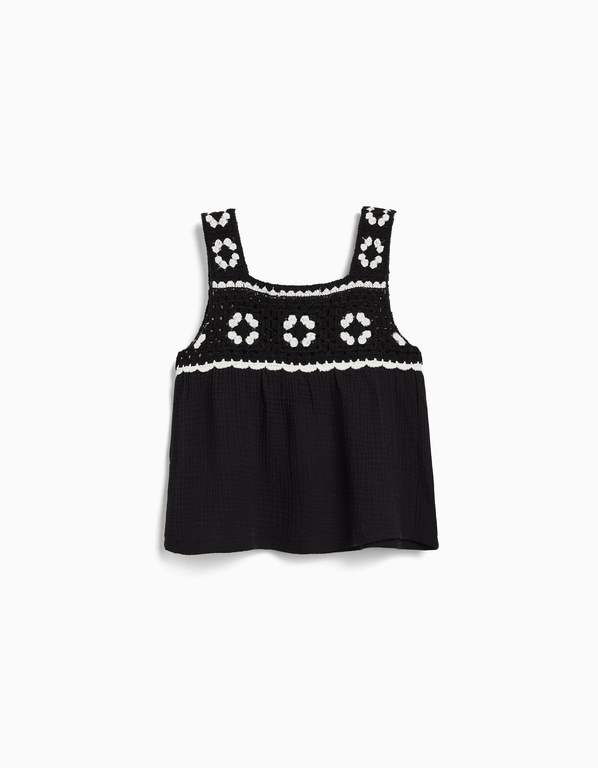 Top Crochet, Menina, Preto