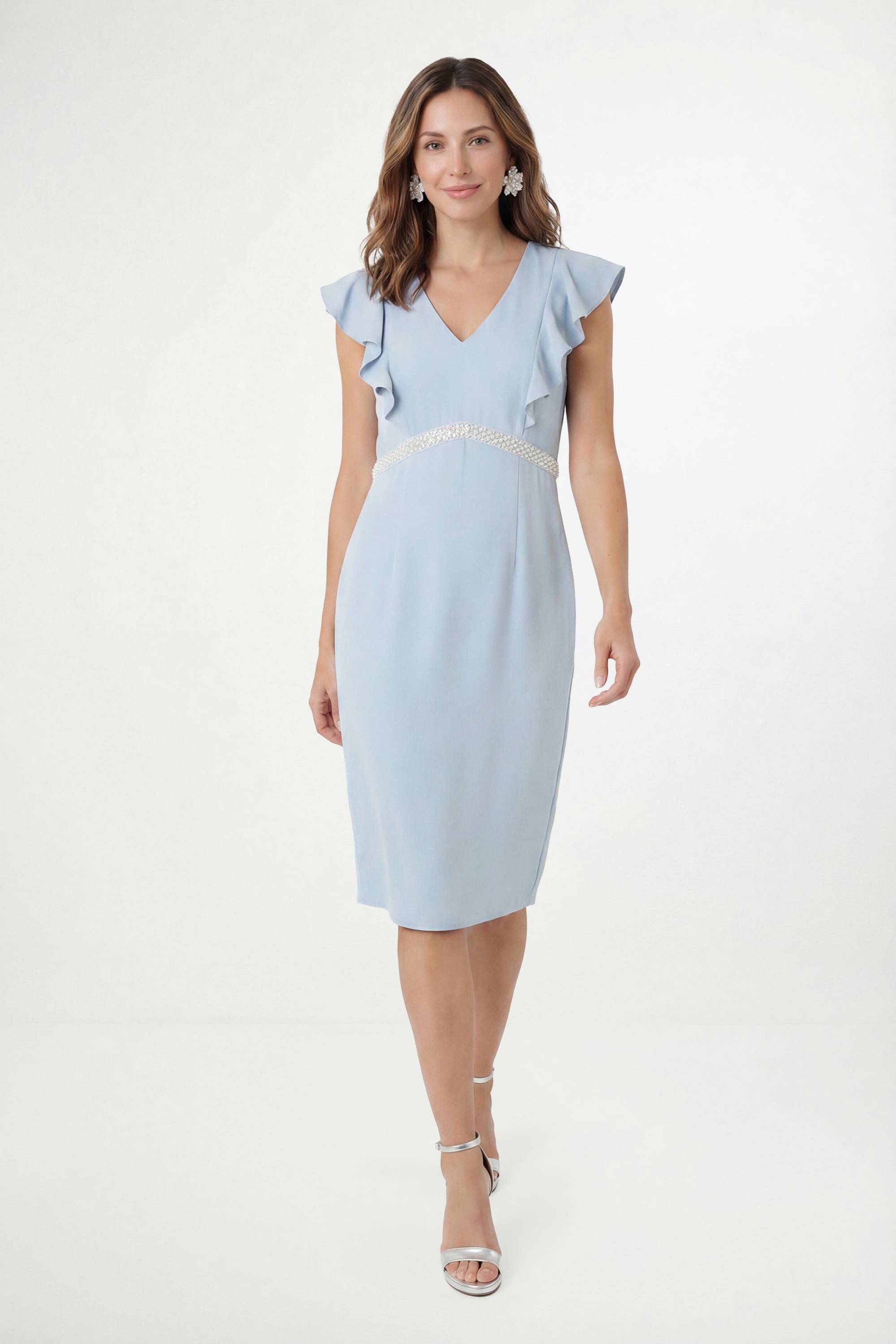 Wallis Robe Crayon Petite En Crêpe Ornée