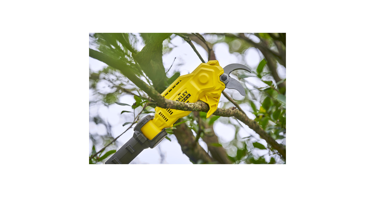 Stanley18V FATMAX V20 accu-takkenschaar - 2Ah accu  (Geel/zwart,  Accu en oplader inbegrepen, telescopische steel)