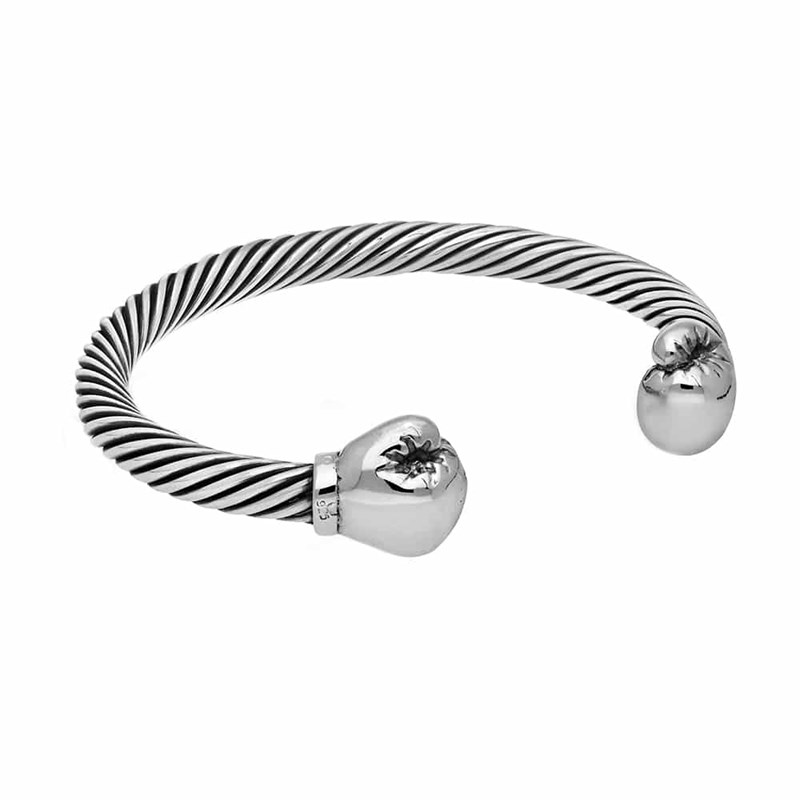 Bracelet Homme Jonc Argent Gants De Boxe