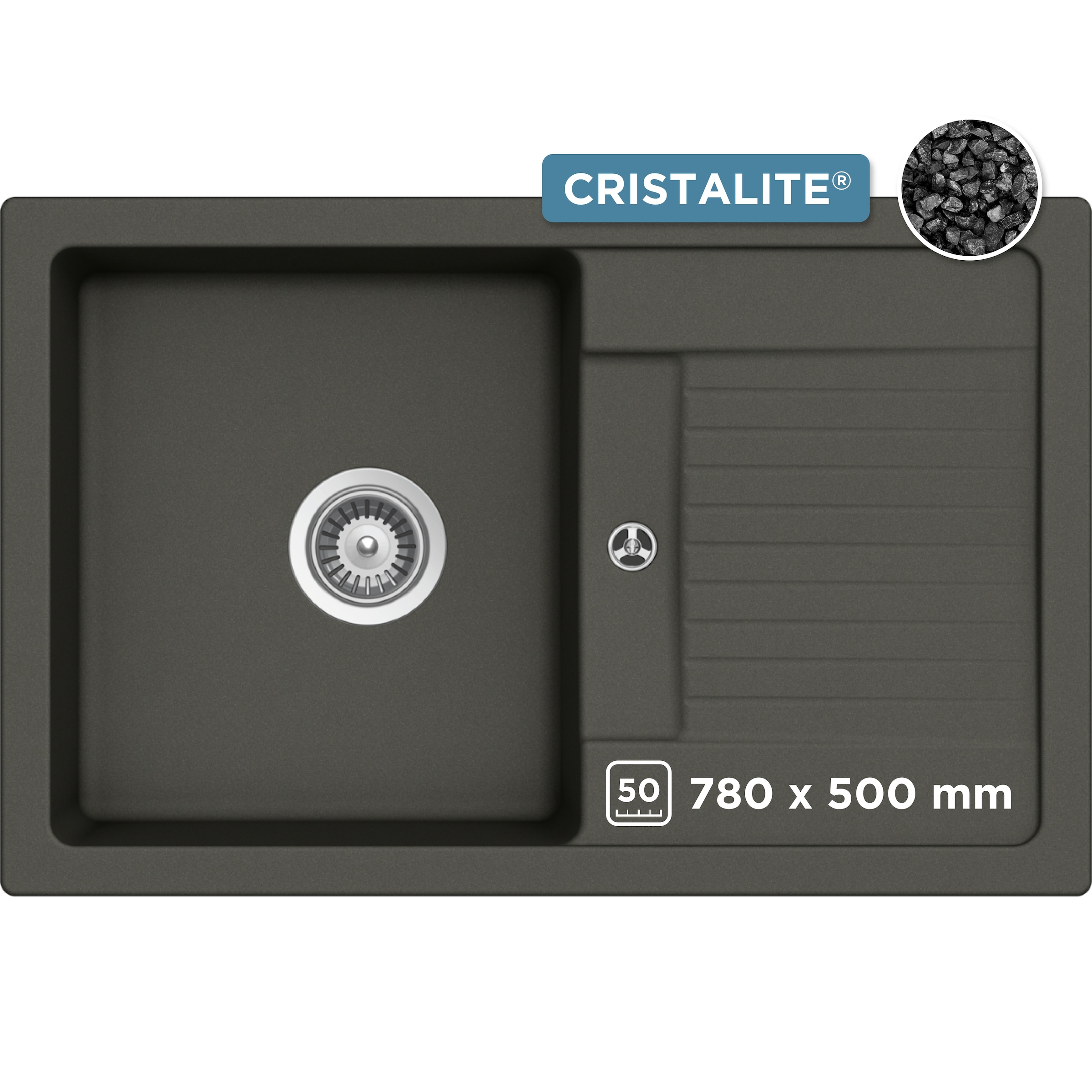 Schock Granitspüle »Lima D-100S« 78/50 cm, Auflagespüle