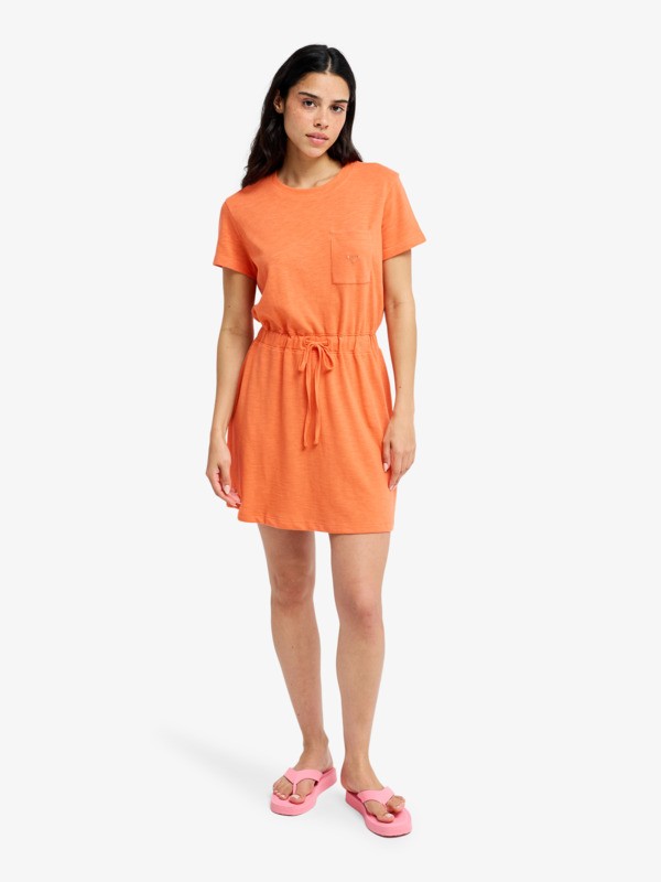 Sunny Expedition Solid Robe T-shirt nouée Orange Femme