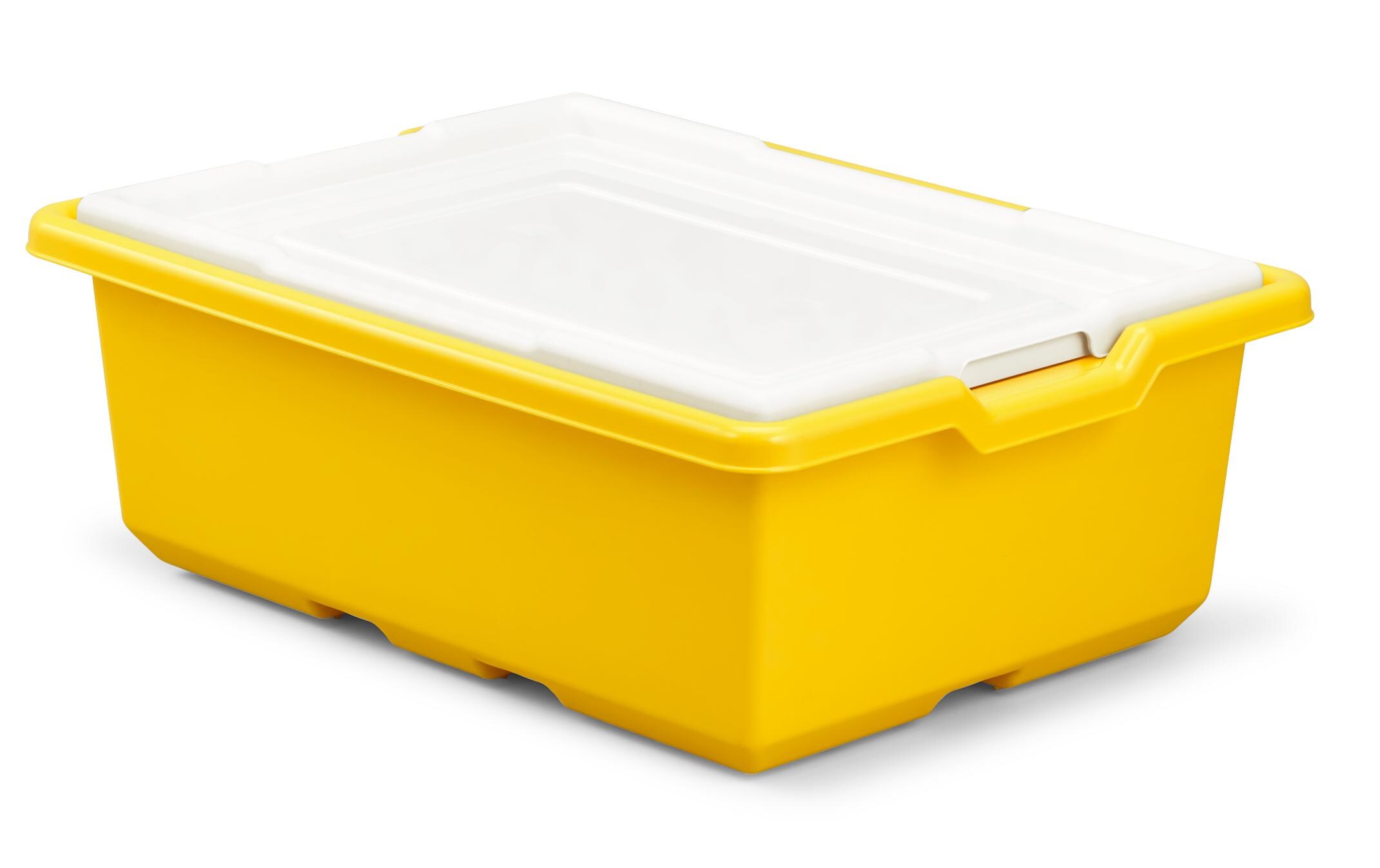 Mittlere Aufbewahrungsbox<br>Gelbe Box mit weissem Deckel
