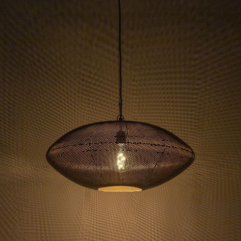 Oosterse hanglamp zwart met goud 60 cm - Radiance