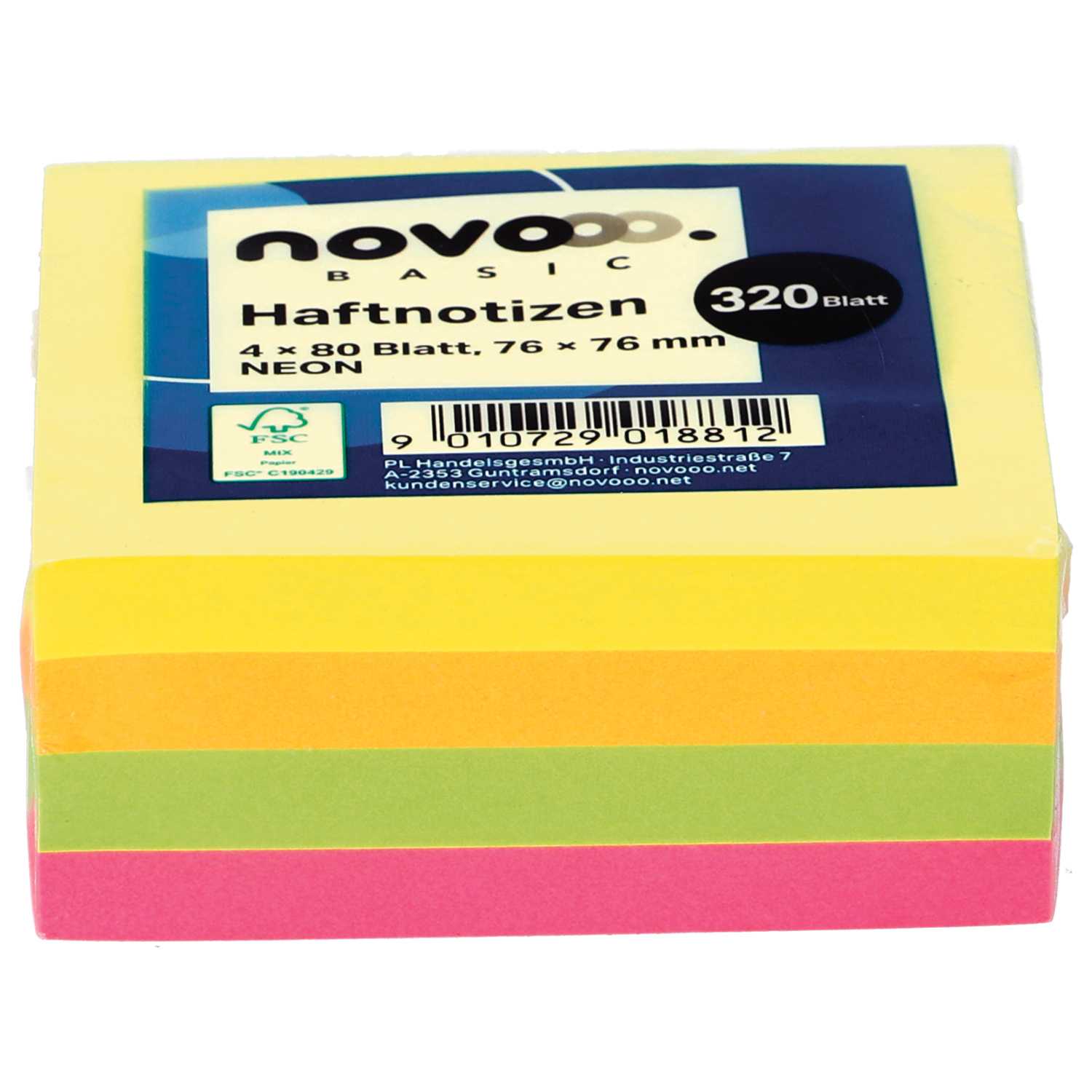 novooo Haftnotizen 320 Blatt, neon