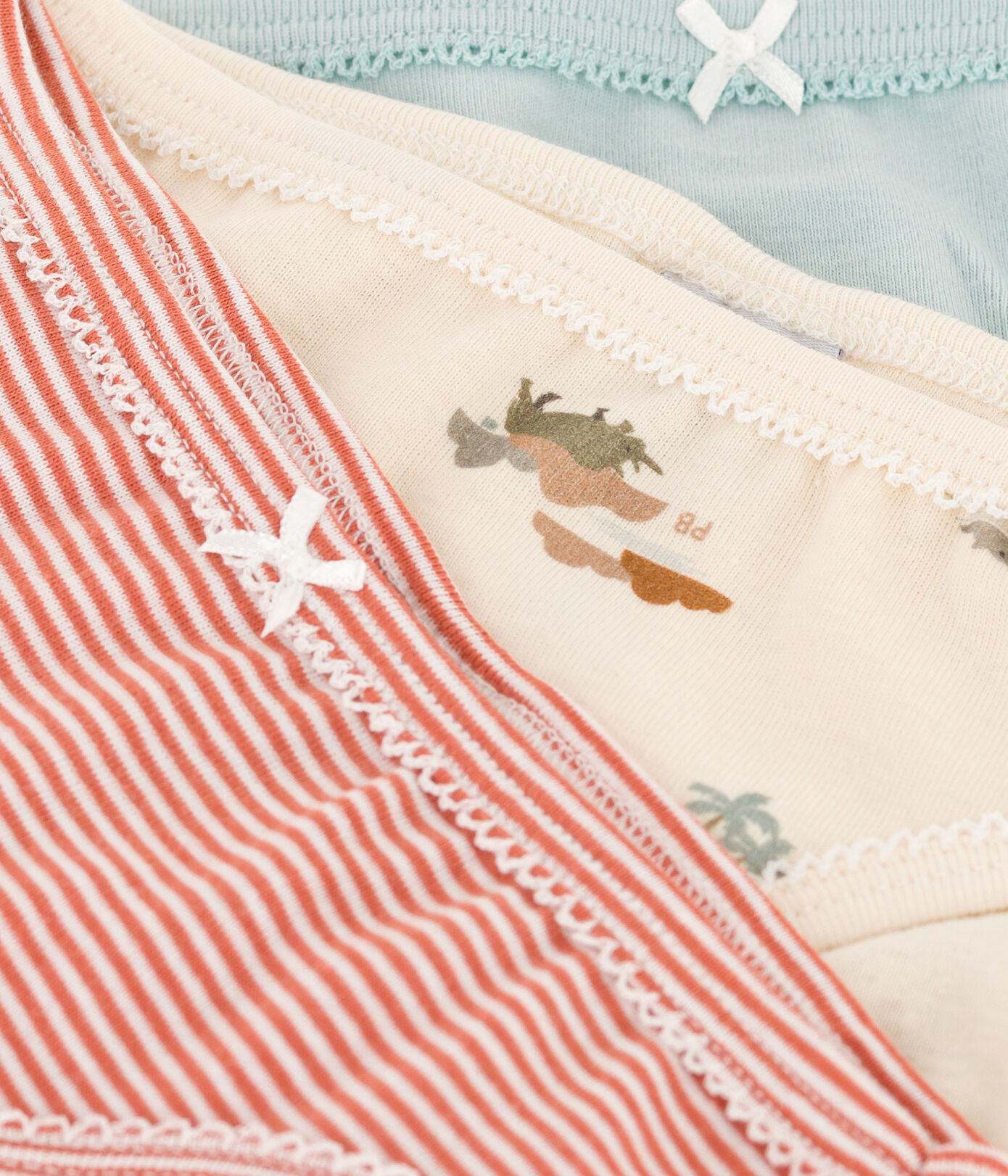 Lot de 3 culottes animaux en coton petite fille