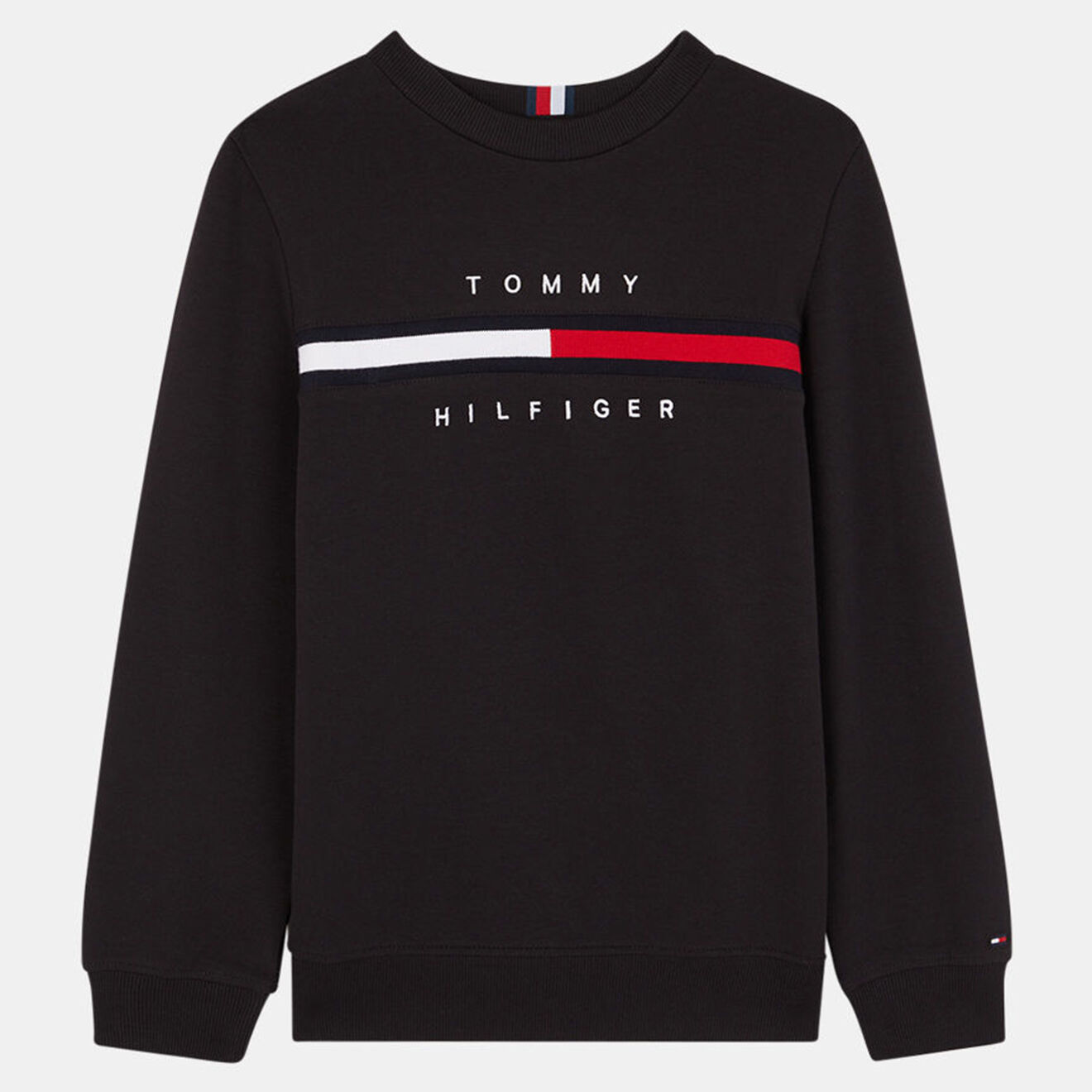 Tommy Hilfiger Sweat en Coton organique à bandes noir