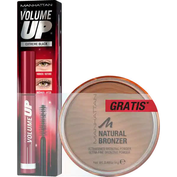 Volume Up Mascara Extreme Black + Bronzer