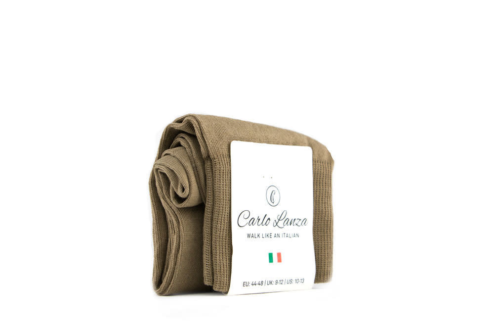 Carlo Lanza Sok Beige Brown Cotton