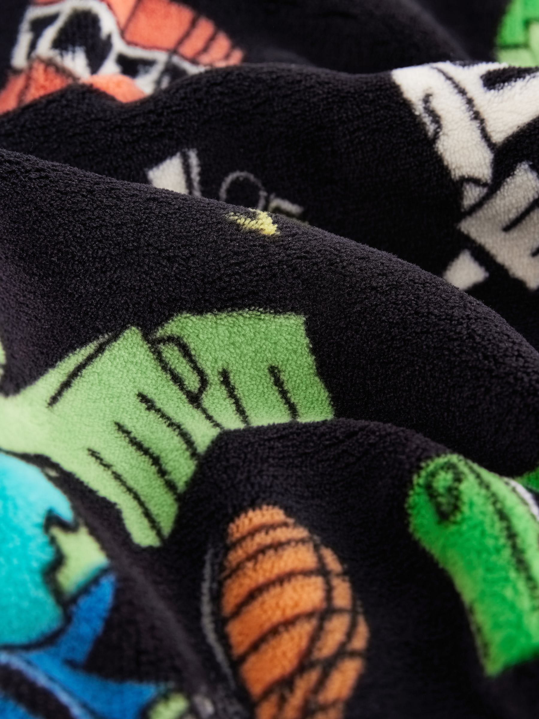 Zwart/groen Minecraft - Fleece onesie (5-14 jr)