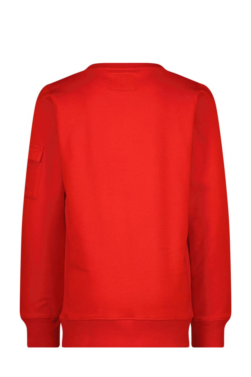Raizzed sweater Kanpur met printopdruk felrood