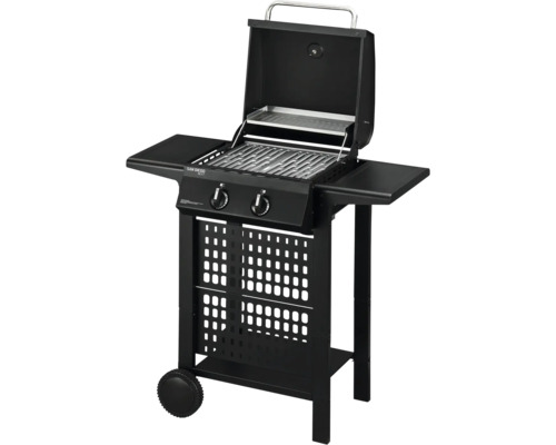 Enders San Diego Next 2 gasgrill, zwart, 2 branders, inclusief dekselthermometer, opbergplank, vetopvangbak, zijplank, warmhoudrek en grillrooster.