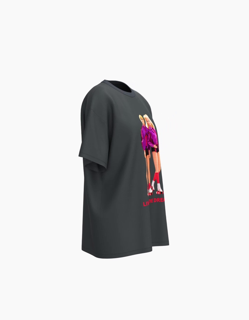 Camiseta oversized de manga curta com estampa da Barbie