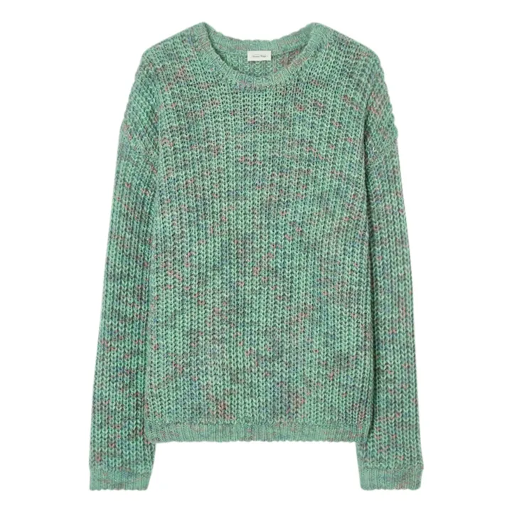 American Vintage Pull Poyatown Laine | Vert chiné