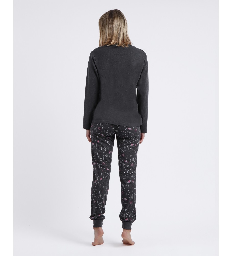 Pijama de manga comprida Admas Planet cinza