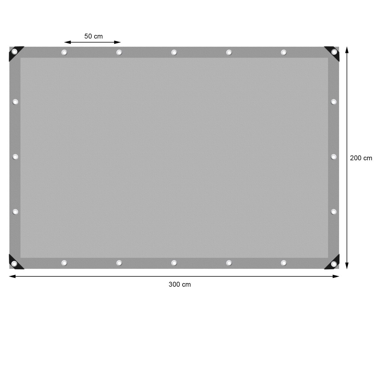 ECD Germany Afdekzeil met ogen, 2x3m (6m²), 180g/m², Grijs, Polyethyleen, Schimmelwerend, Waterdicht, Scheurvast, Beschermhoes, Boothoes, Tuinhoes, Houten hoes, Hoes voor tuinmeubelen, Zwembad, Auto