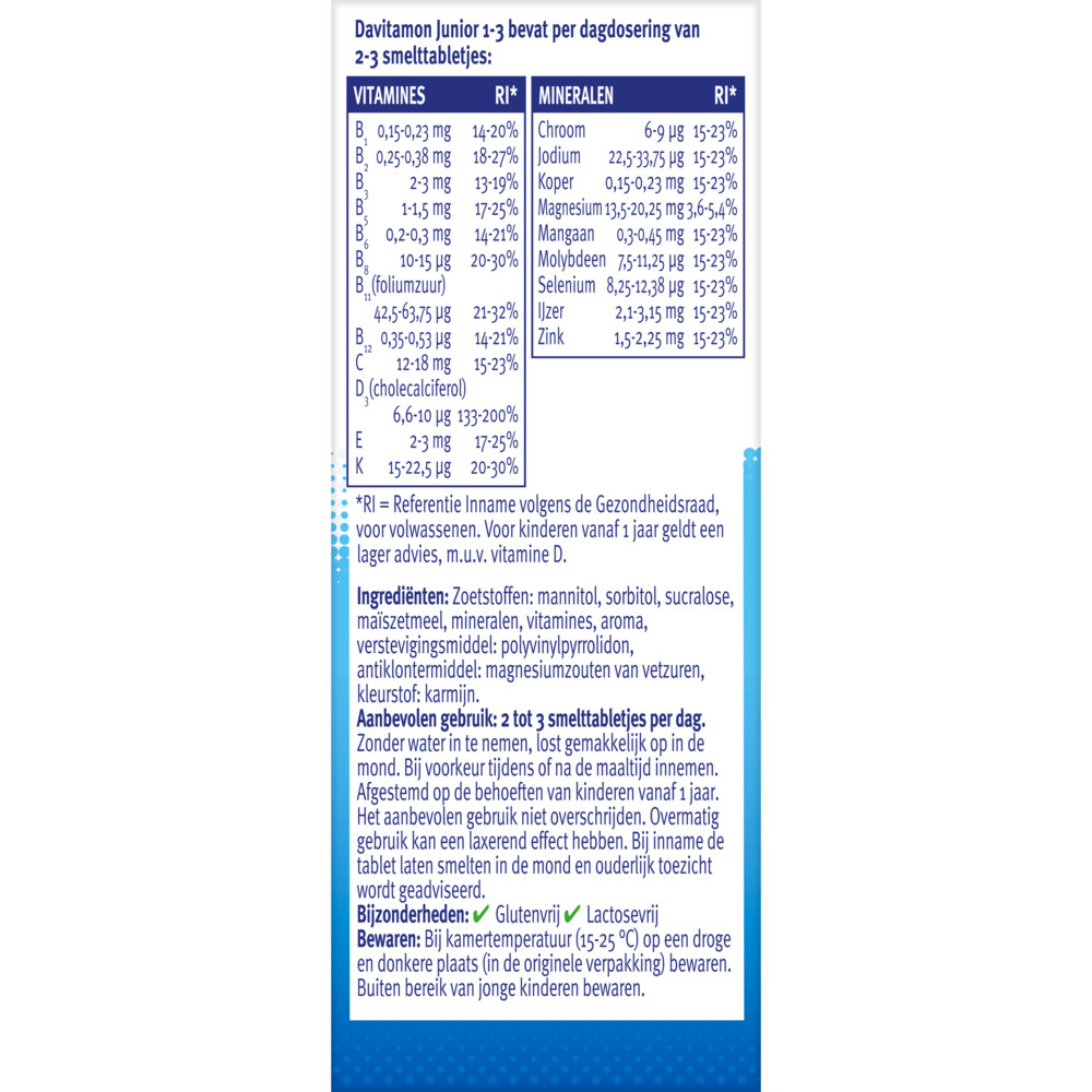2x Davitamon Junior 1+ Multivitamines en Mineralen150 tabletten