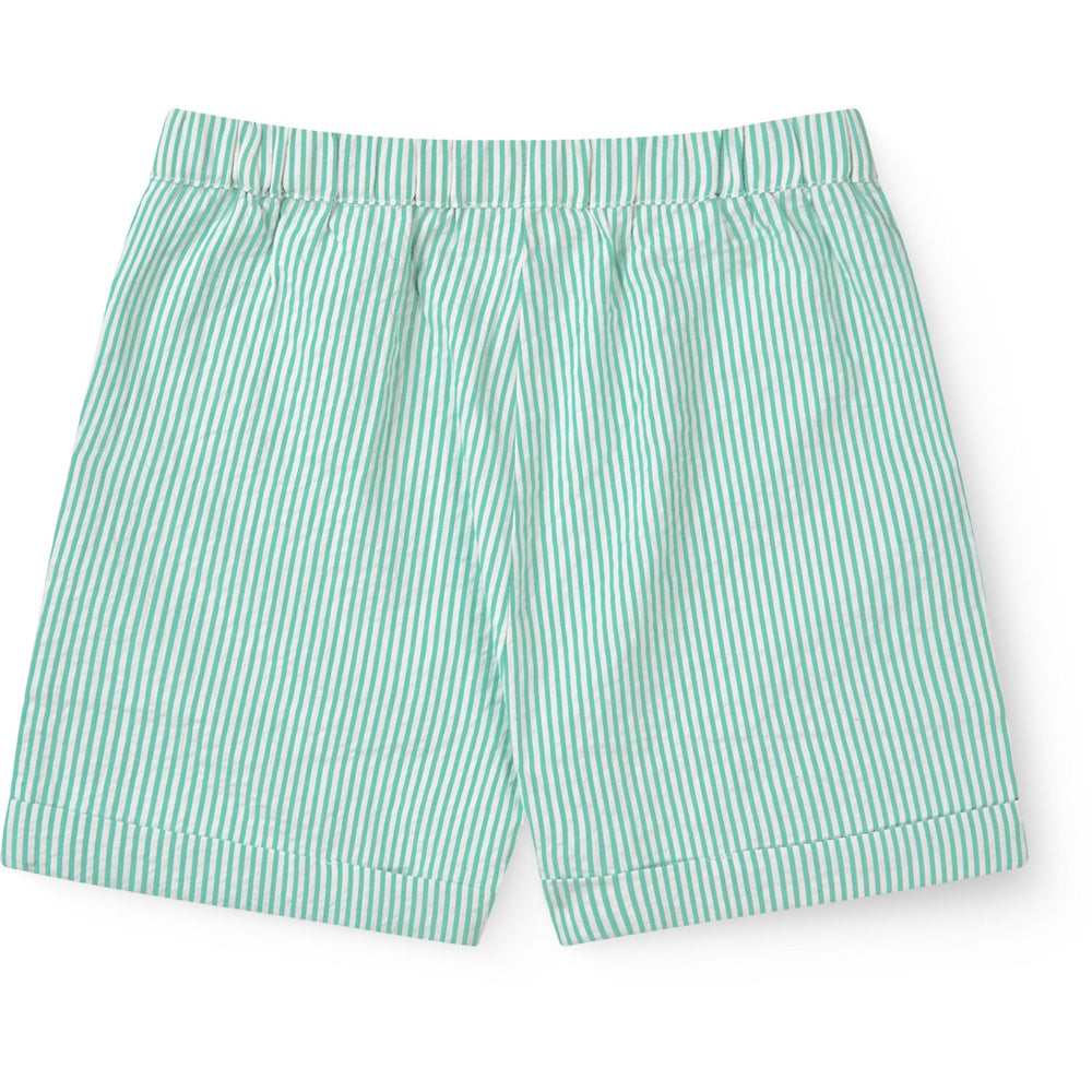 Køb COPENHAGEN COLORS Sharp Green W Cream Stripe Seersucker Shorts Sporty