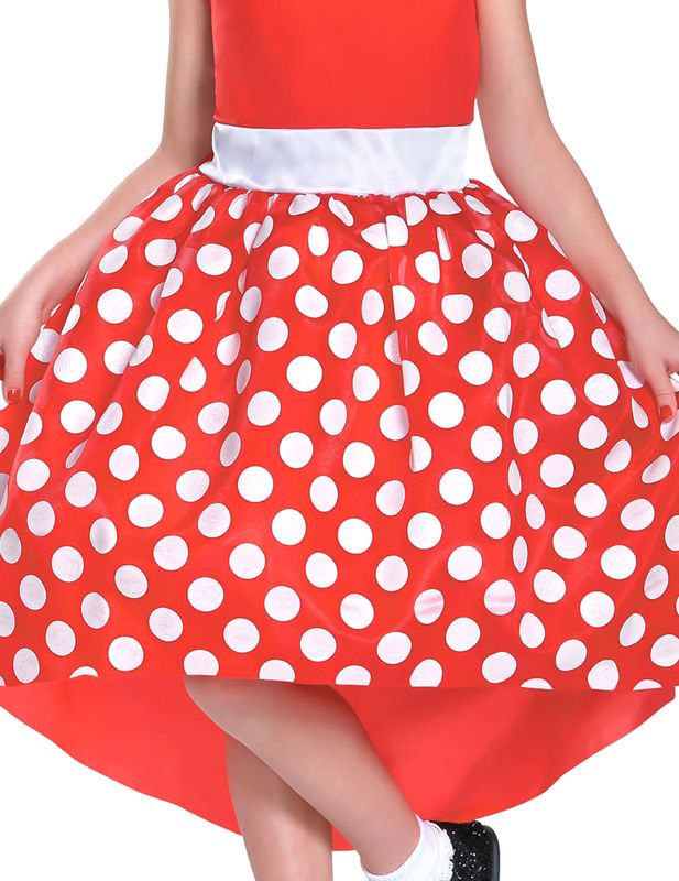 Minnie Mouse - Kostuum - Rood met Witte Stippen - Jurk en Hoofdband