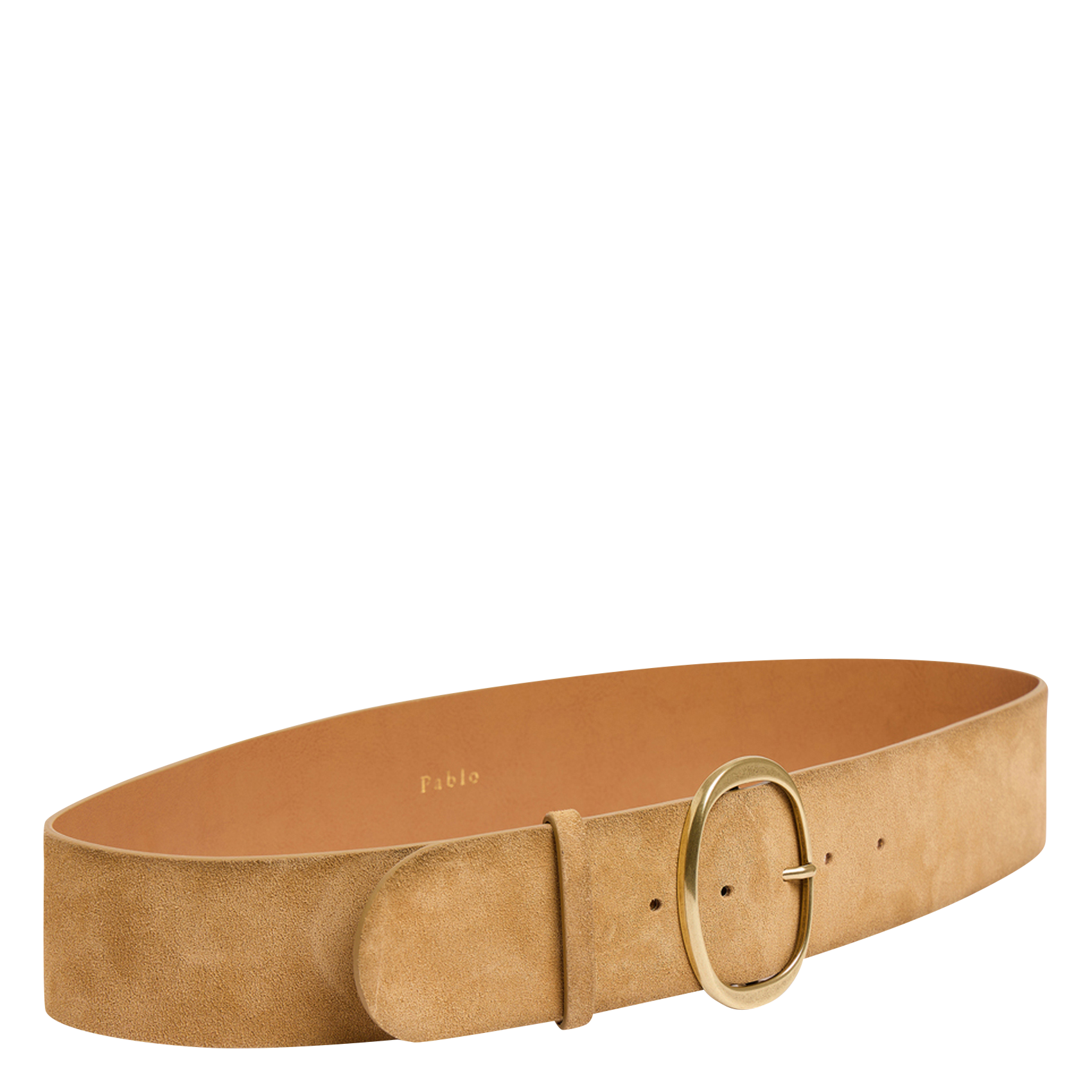 BONNIE - Ceinture large en cuir velours| Marron