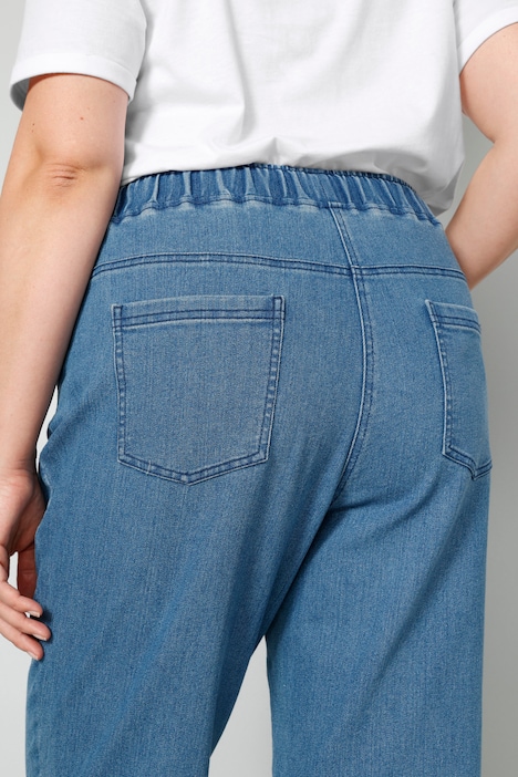 Jeans-Joggpants, Saumdruck, Elastikbund