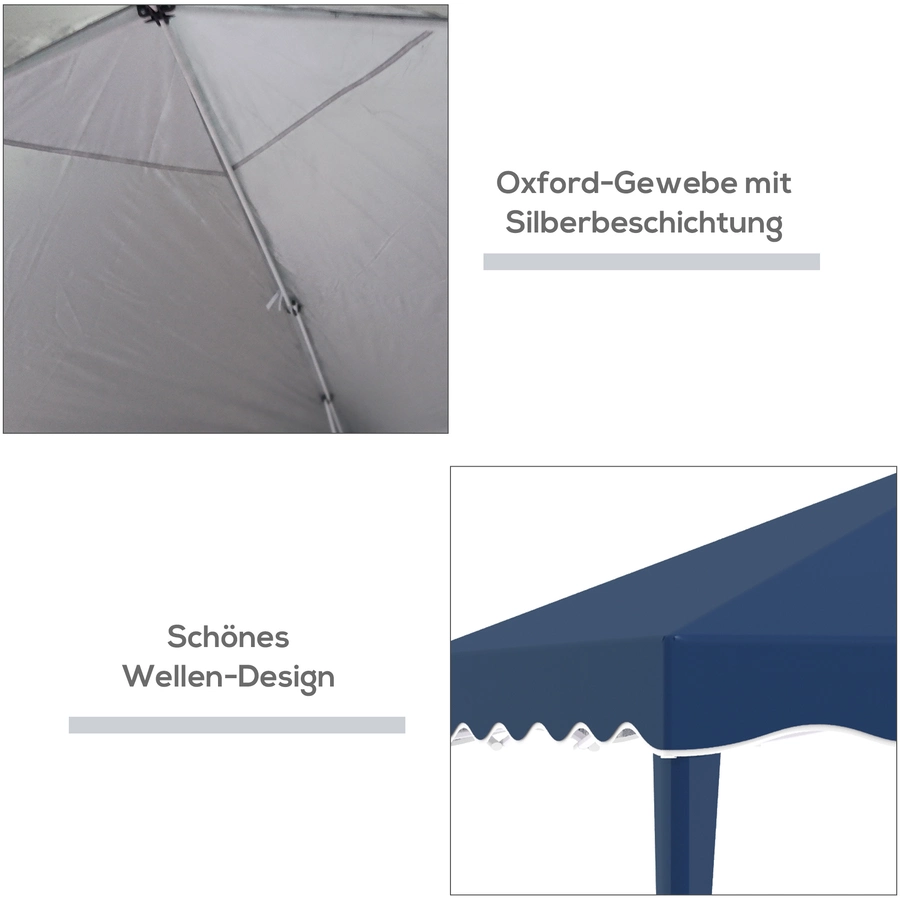 Outsunny Faltpavillon mit Tragetasche blau