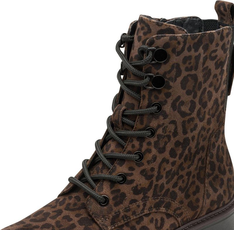 Tamaris - Lace Boot Flat - Kuitlaarzen - Dark Leopard