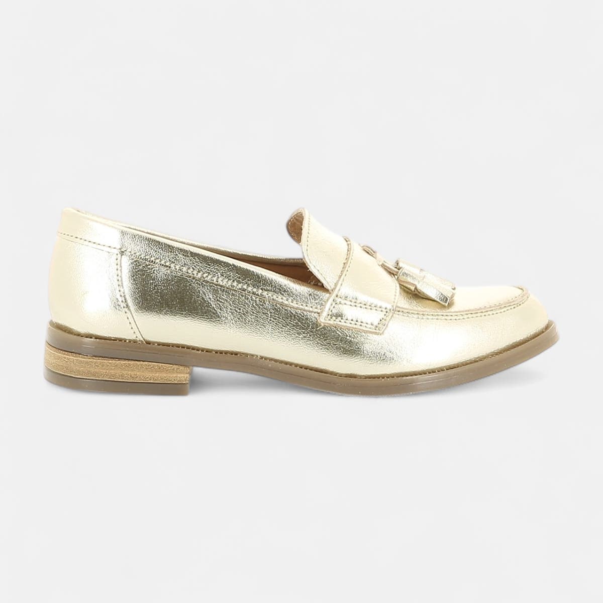Mocassins Femme en cuir or