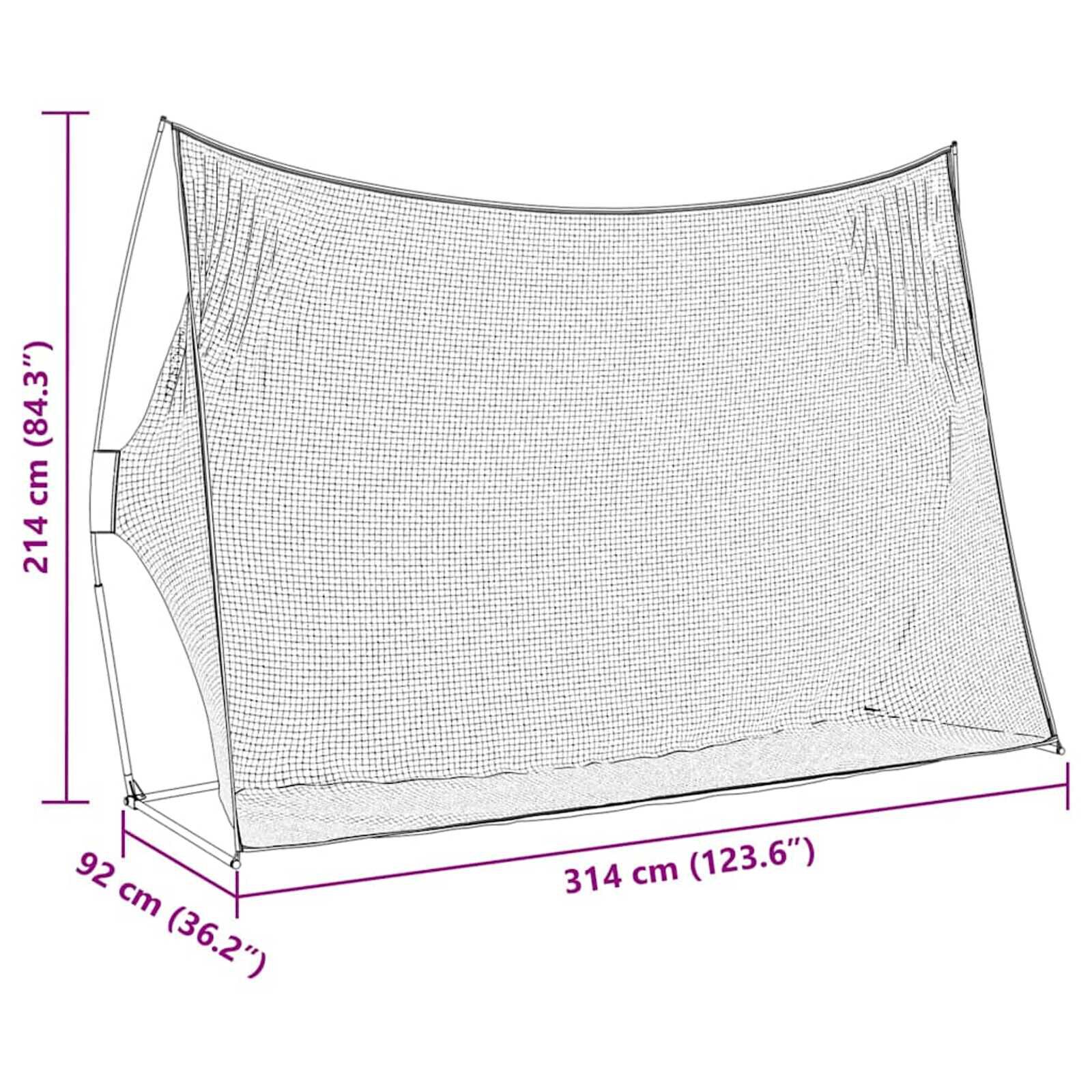 vidaXL Golftrainingshulpmiddel Zwart 309 x 93 x 216 cm Polyester