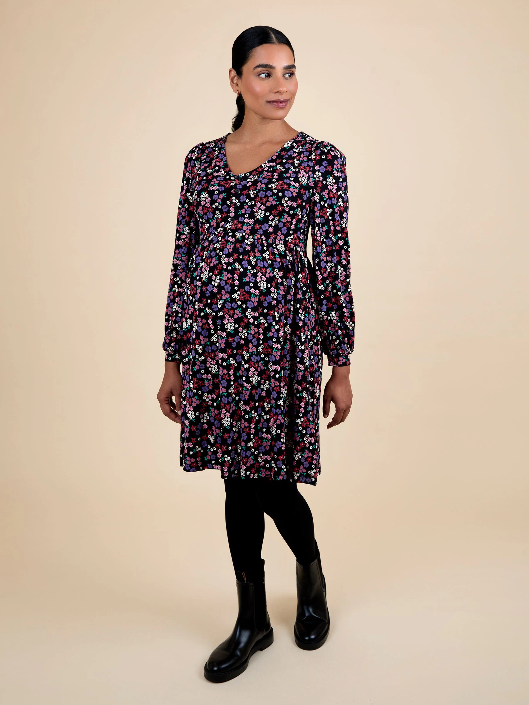 JoJo Maman Bébé - Zwangerschapsjurk met bloemenprint