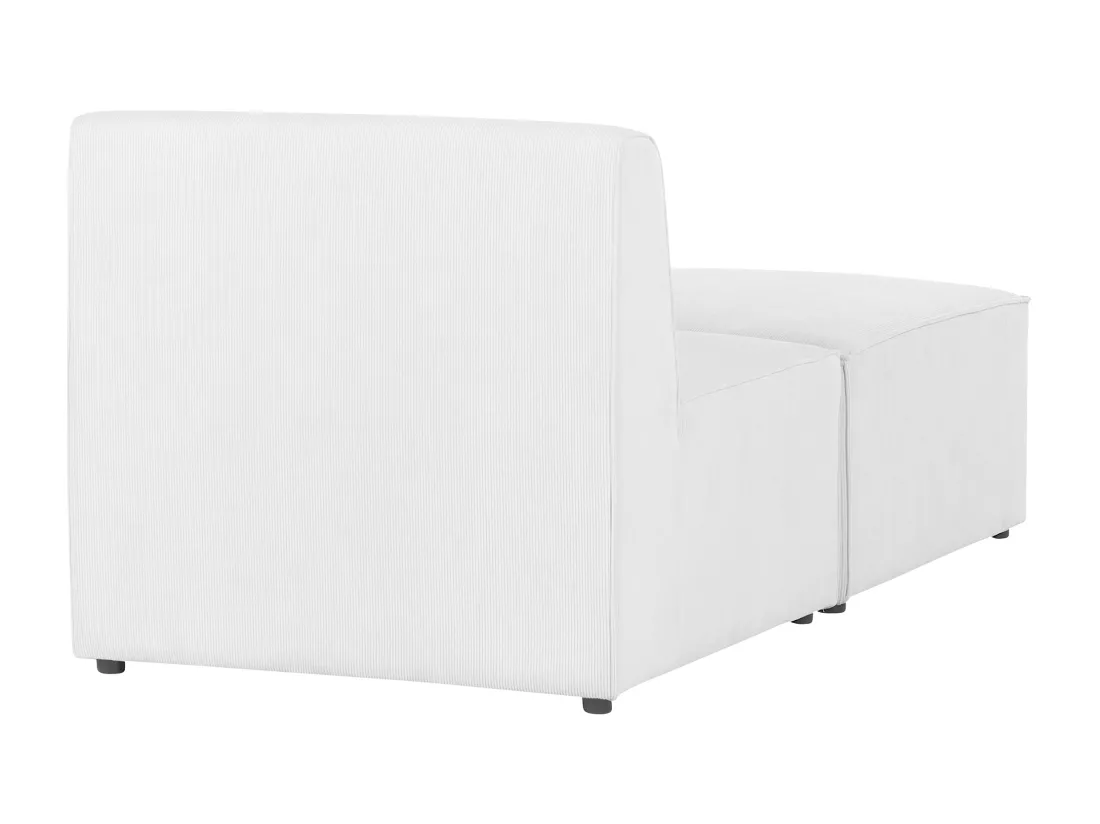 Chaise longue en velours côtelé blanc cassé LEMVIG