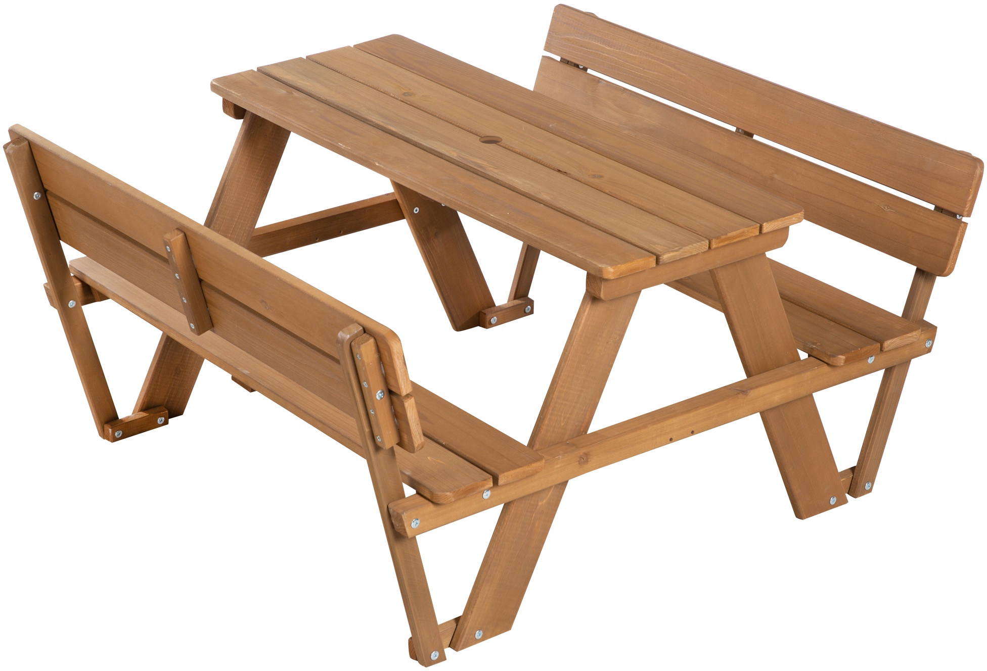 roba® Kindersitzgruppe »Picknick for 4 Outdoor +, Teakholz-Optik« Set,  mit Lehne; inklusive Sitzauflagen Â»Little StarsÂ«