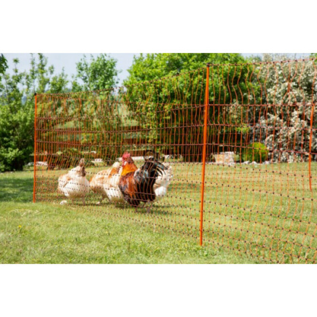 Filet électrifiable Kerbl pour volaille orange de 50 m x 106 cm pointe unique