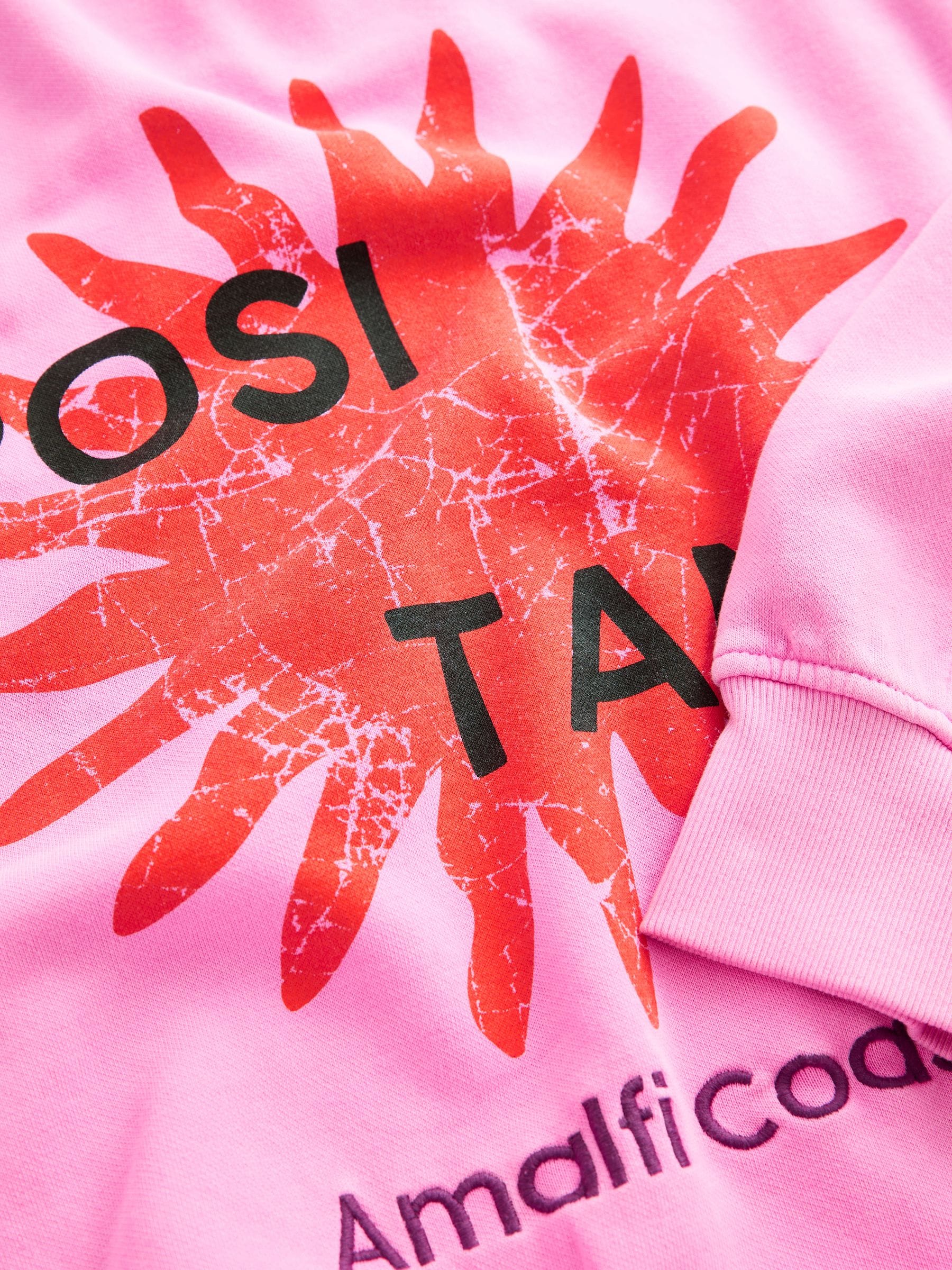 Fluorroze/paars - Bright Summer gewassen Sun Motif Positano City Graphic sweatshirt met relaxte pasvorm