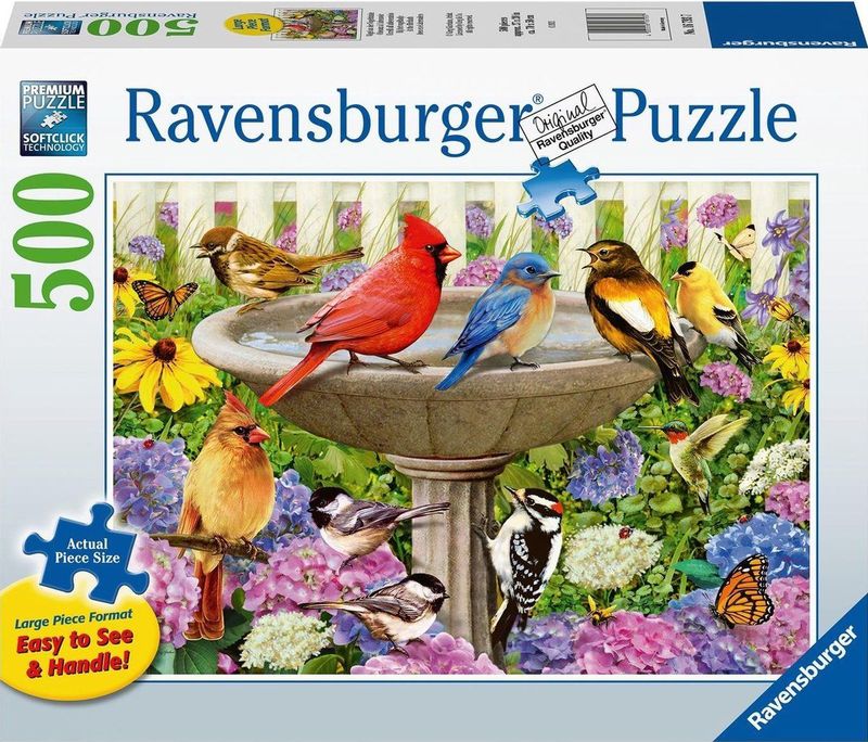 Ravensburger - Puzzel - Vogelbad - 500 Stukjes - Extra Groot