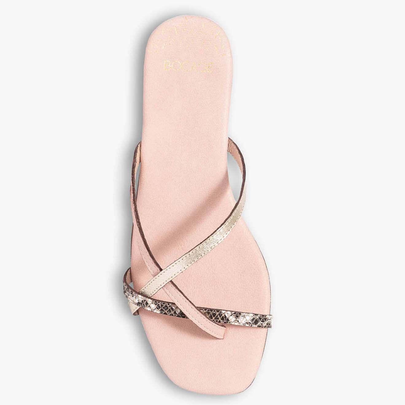 Bocage Mules en Cuir Ziva nude