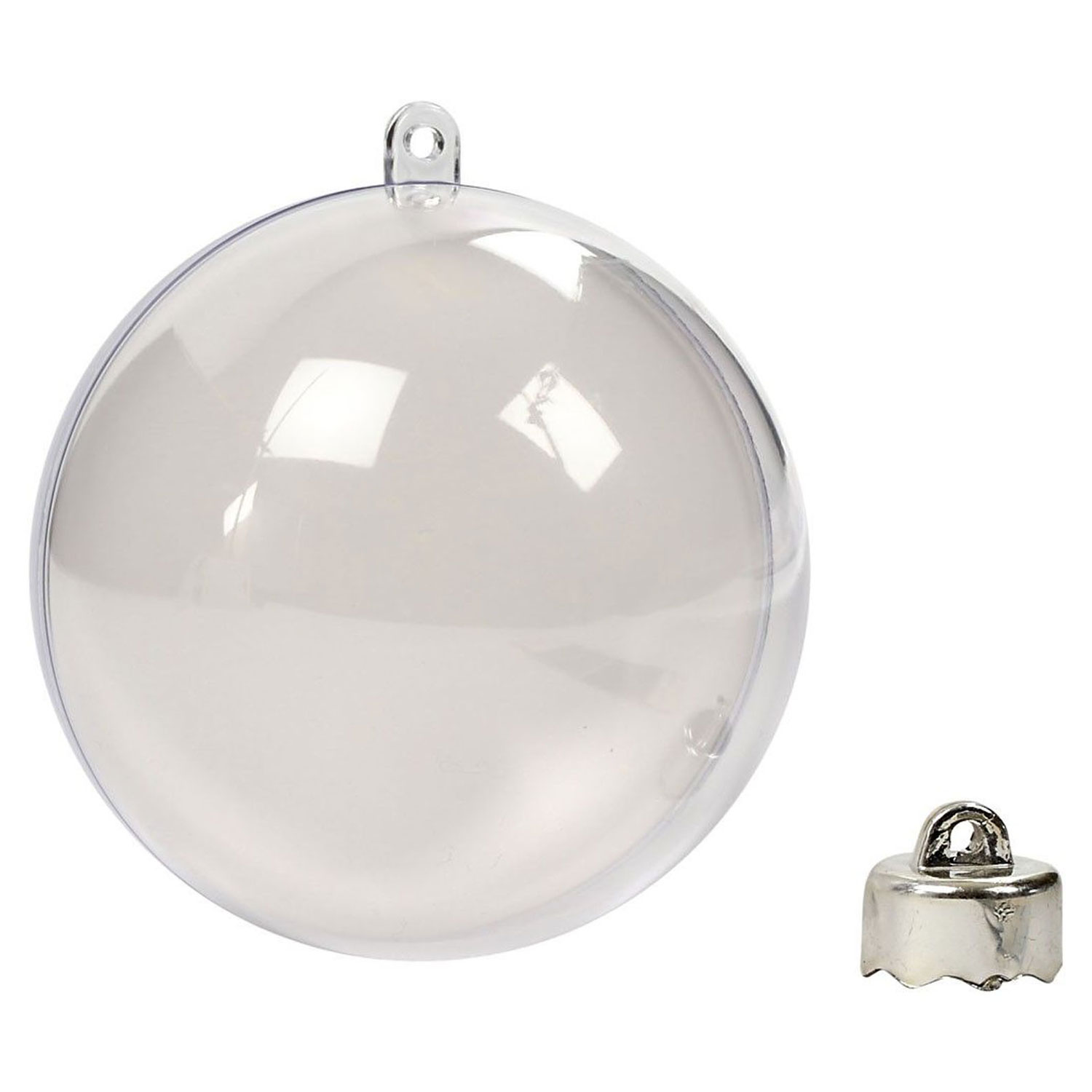 Decoratie Kerstballen Tweedelig, 5st.