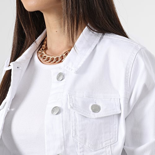 Veste Jean Femme Crop Wonder Denim Blanc