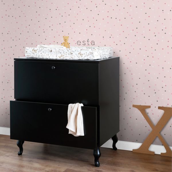 Estahome Stippen Behang - Roze / Warm Grijs