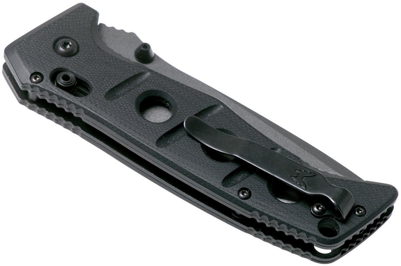 Benchmade 275SGY-1 Sibert Adamas Black G10, Tungsten Grey Serrated zakmes, Shane Sibert design