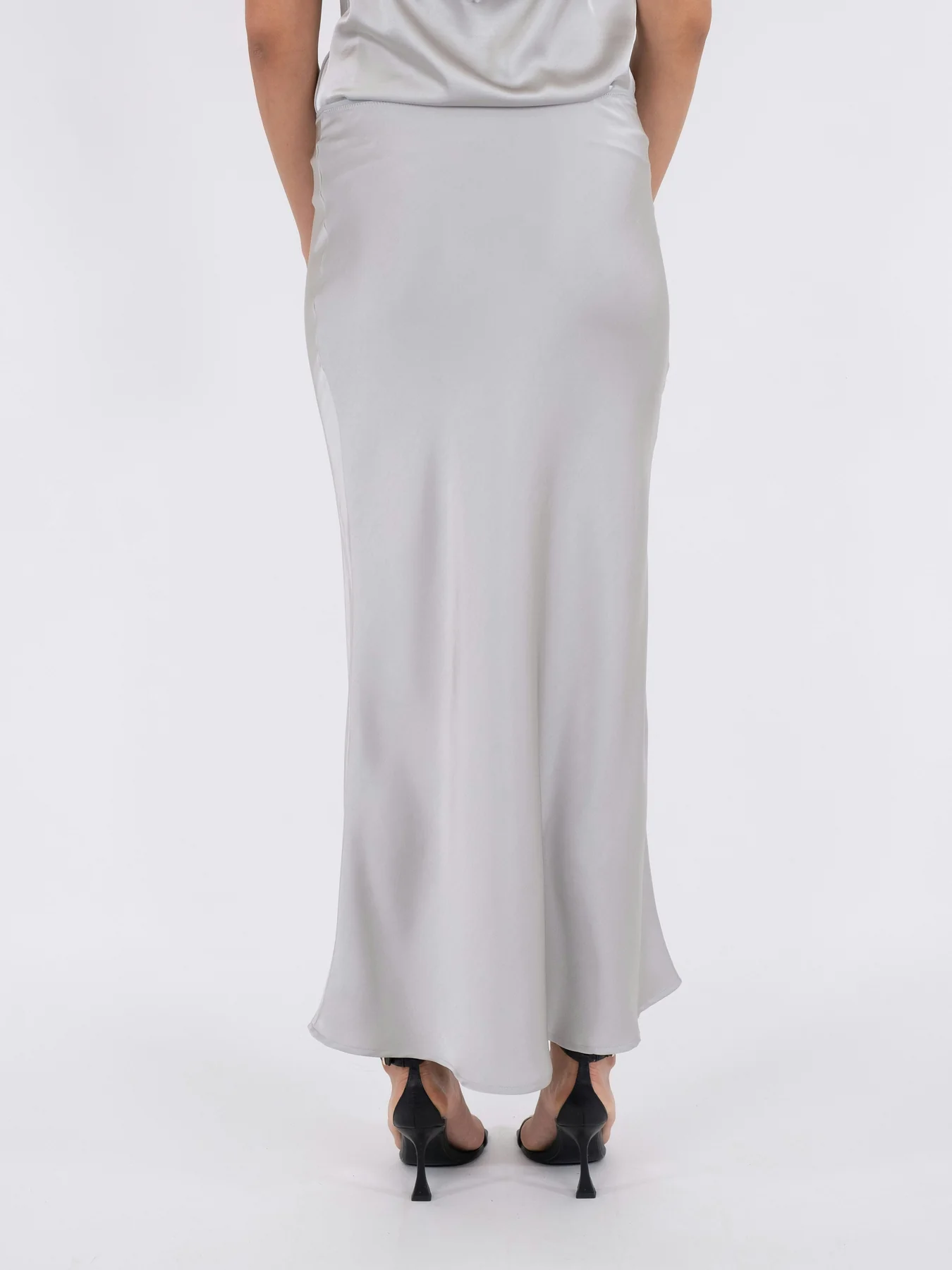 Neo Noir Vicky Heavy Sateen Skirt silver