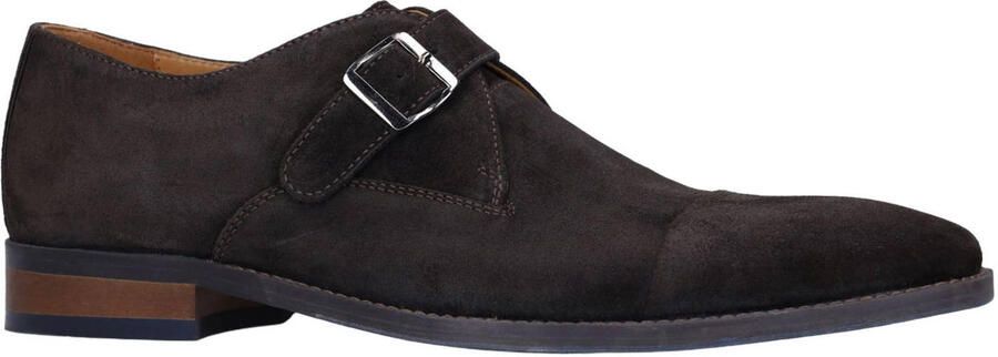 Manfield Heren Bruine suède gespschoenen