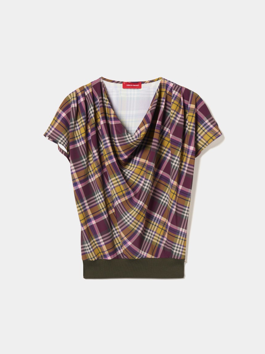 Blusa manga curta tartan