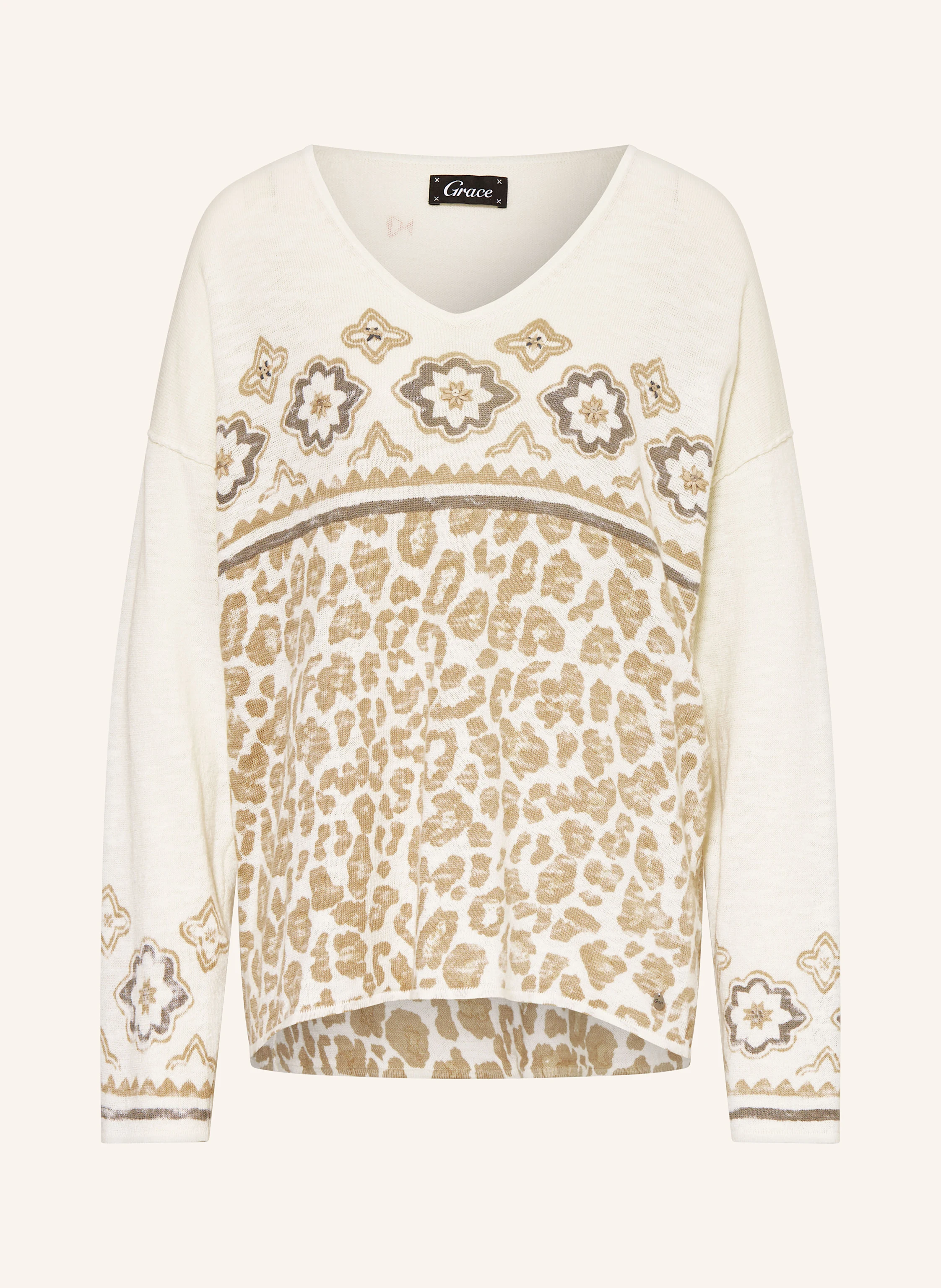 Grace Pullover mit Leinen und Pailletten