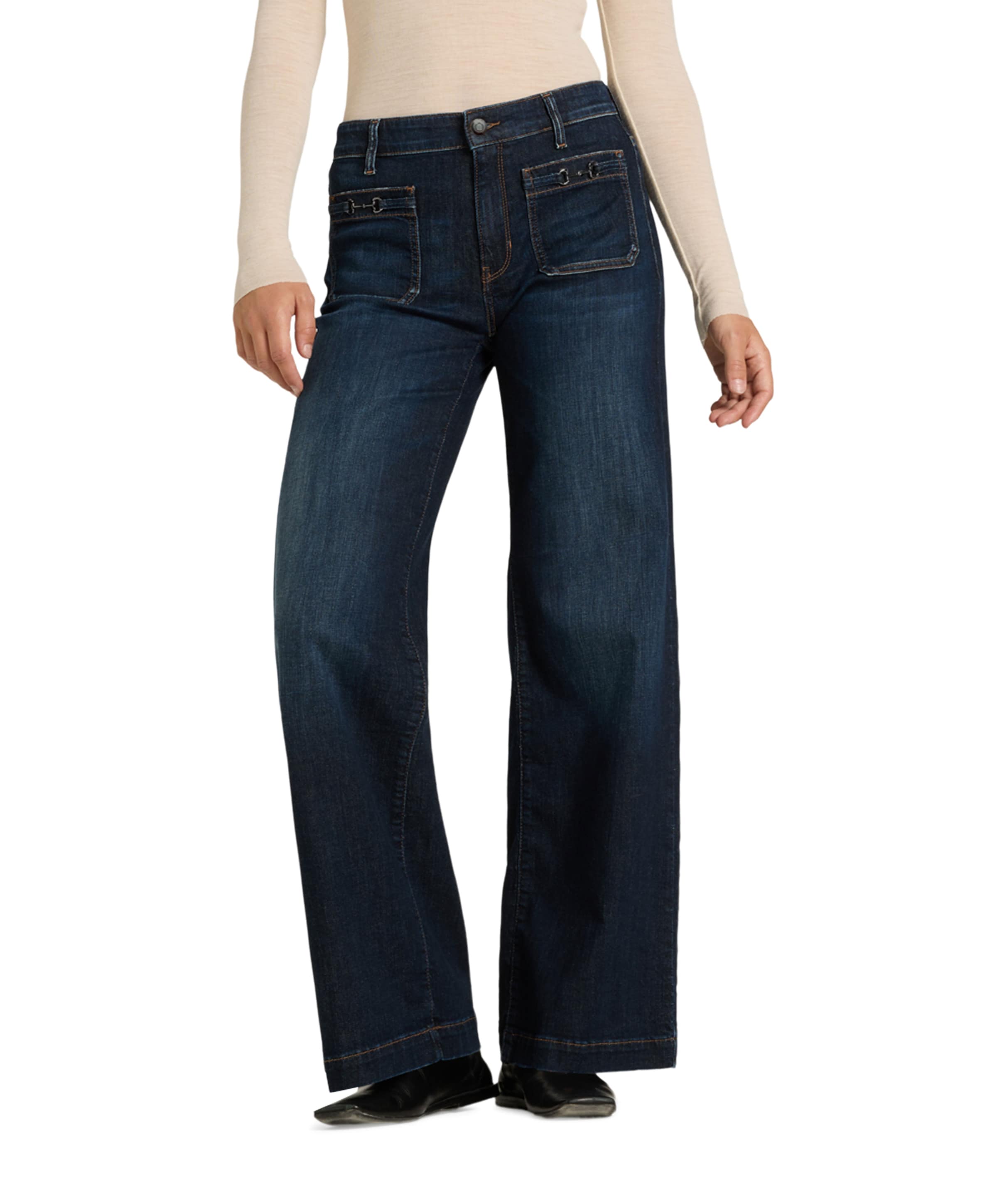 Cambio Ada patched pocket dames jeans blauw