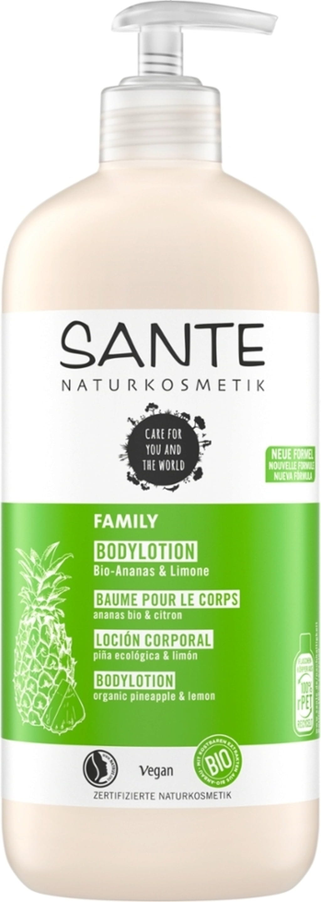 Santé naturally.  Family Bodylotion Bio-Ananas & Limone, 500 ml