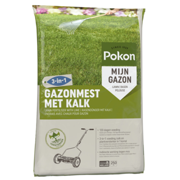 Pokon gazonmest met kalk 16,8 kg voor 250 m²
