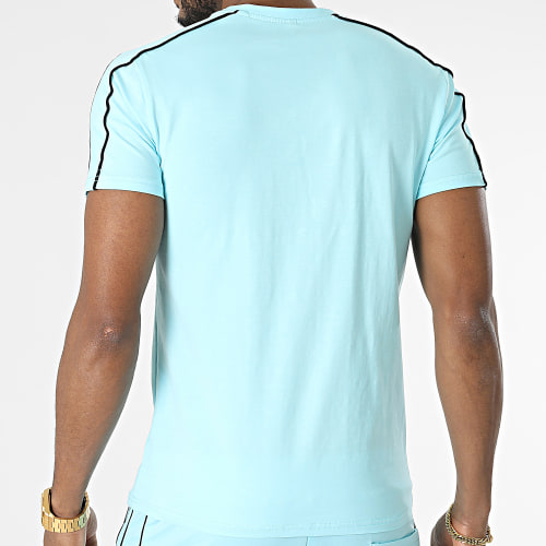 Ensemble Tee Shirt Et Short Jogging E384 Bleu Clair
